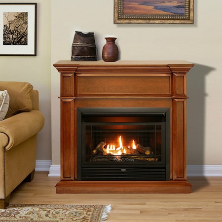 Duluth Forge Dual Fuel Ventless Gas Fireplace With Mantel - 26,000 Btu, Remote DFS-300R-3AS